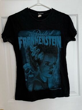 Rock & Roll The Bride of Frankenstein Graphic Tee - Black/Blue